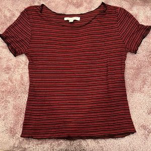 red and black striped short sleeve